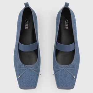 Denim Mary Jane Flats